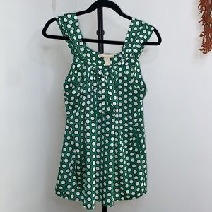 Green Polka Dot women tank blouse
